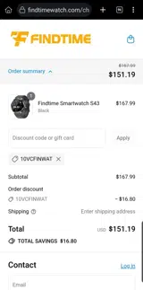 10vcfinwat coupon verification screenshot