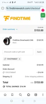 10vcfinwat coupon verification screenshot