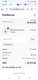MARLON coupon verification screenshot