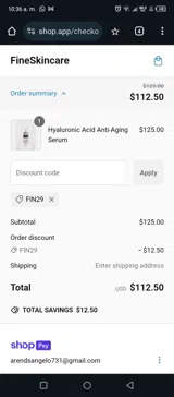 FIN29 coupon verification screenshot