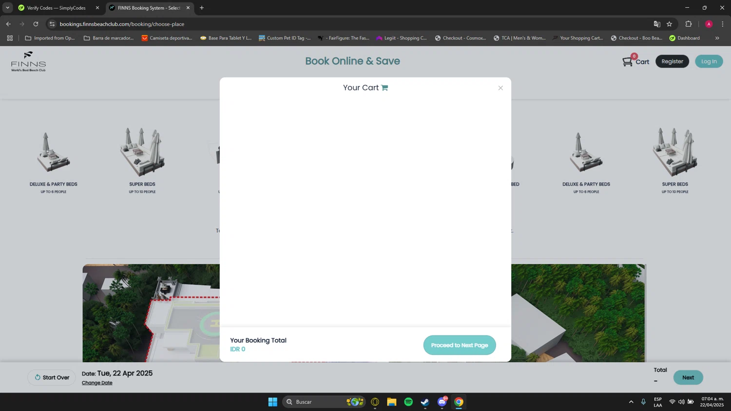 Finns Bali promo code screenshot showing code FLASH50 applied at Finns Bali checkout page. Uploaded by SimplyCodes community member Anzeer on Apr 22, 2025