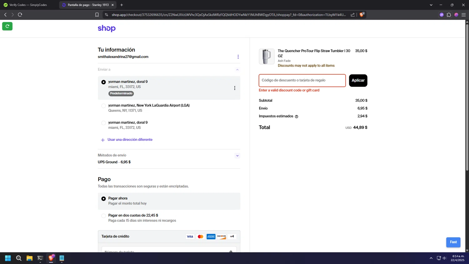 Finns Bali promo code screenshot showing code FLASH50 applied at Finns Bali checkout page. Uploaded by SimplyCodes community member HUMANIZER on Apr 22, 2025