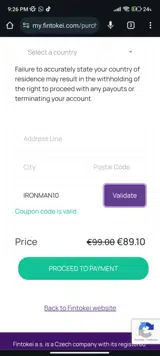 IRONMAN10 coupon verification screenshot