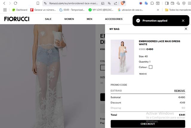 Fiorucci checkout page showing Fiorucci promo code box | Screenshot taken by SimplyCodes community member on Jul 24, 2025