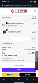 THANKYOU10 coupon verification screenshot