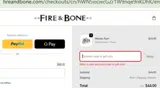 Fire & Bone coupon verification screenshot