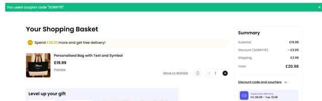 Firebox checkout page showing Firebox discount code box | Screenshot taken by SimplyCodes community member on Aug 1, 2025