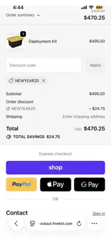 NEWYEAR20 coupon verification screenshot