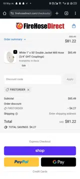 FIRSTORDER coupon verification screenshot