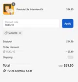 Fireside Record coupon verification screenshot