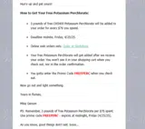 FREEPERC coupon verification screenshot