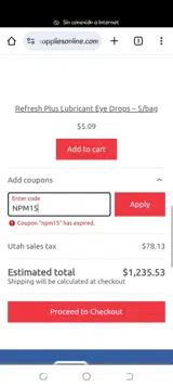 NPM15 coupon verification screenshot