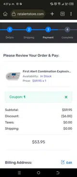 cart60067 coupon verification screenshot