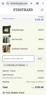 Christine_oftherose coupon verification screenshot