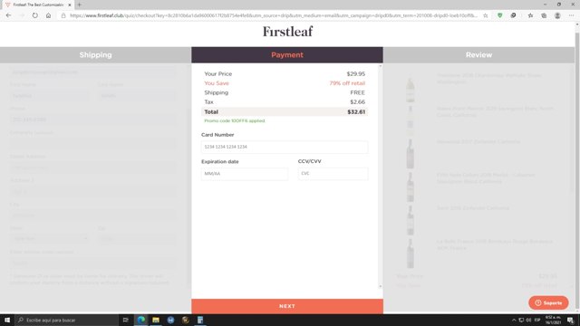 Firstleaf checkout page showing Firstleaf promo code box | Screenshot taken by SimplyCodes community member on Jan 16, 2021