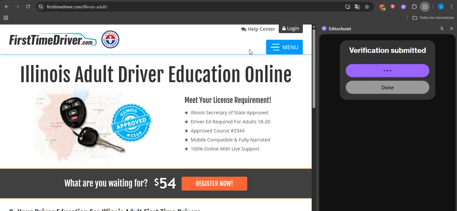 First Time Driver promo code screenshot showing code SAVE15 applied at First Time Driver checkout page. Uploaded by SimplyCodes community member Jeanjc on Nov 1, 2025