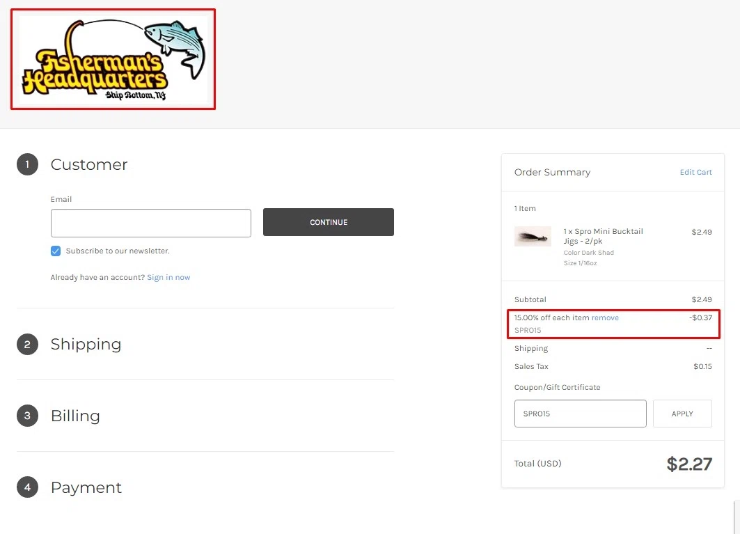 how to use Fishermans Headquarters coupons