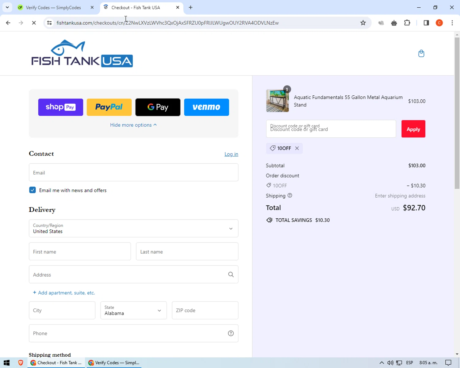 how to use Fishtanksdirect coupons