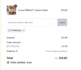 FITREGINA coupon verification screenshot