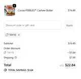 TAY10 coupon verification screenshot