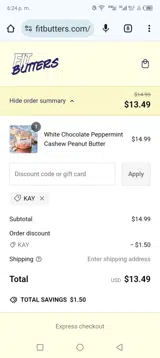 Kay coupon verification screenshot