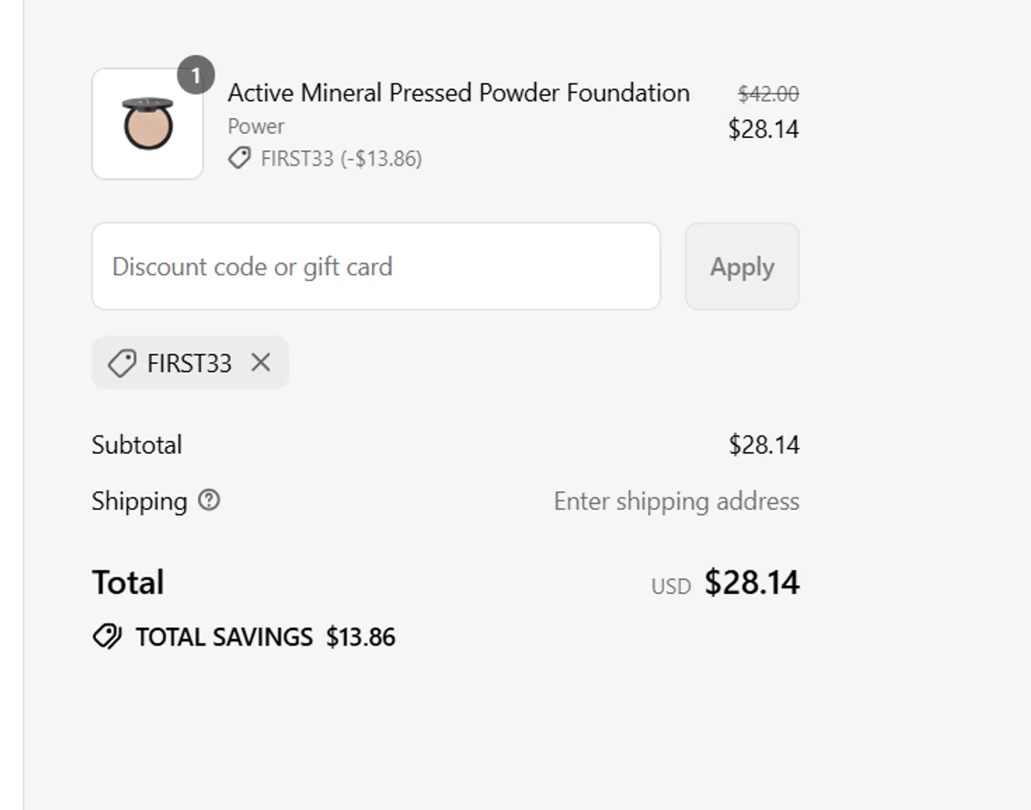 Fitcover promo code screenshot showing code FIRST33 applied at Fitcover checkout page. Uploaded by SimplyCodes community member RewardCurator5232 on Jul 31, 2025