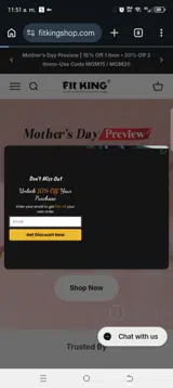 Mom15 coupon verification screenshot