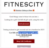 HOLIDAY40 coupon verification screenshot