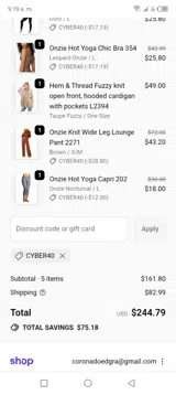 Cyber40 coupon verification screenshot