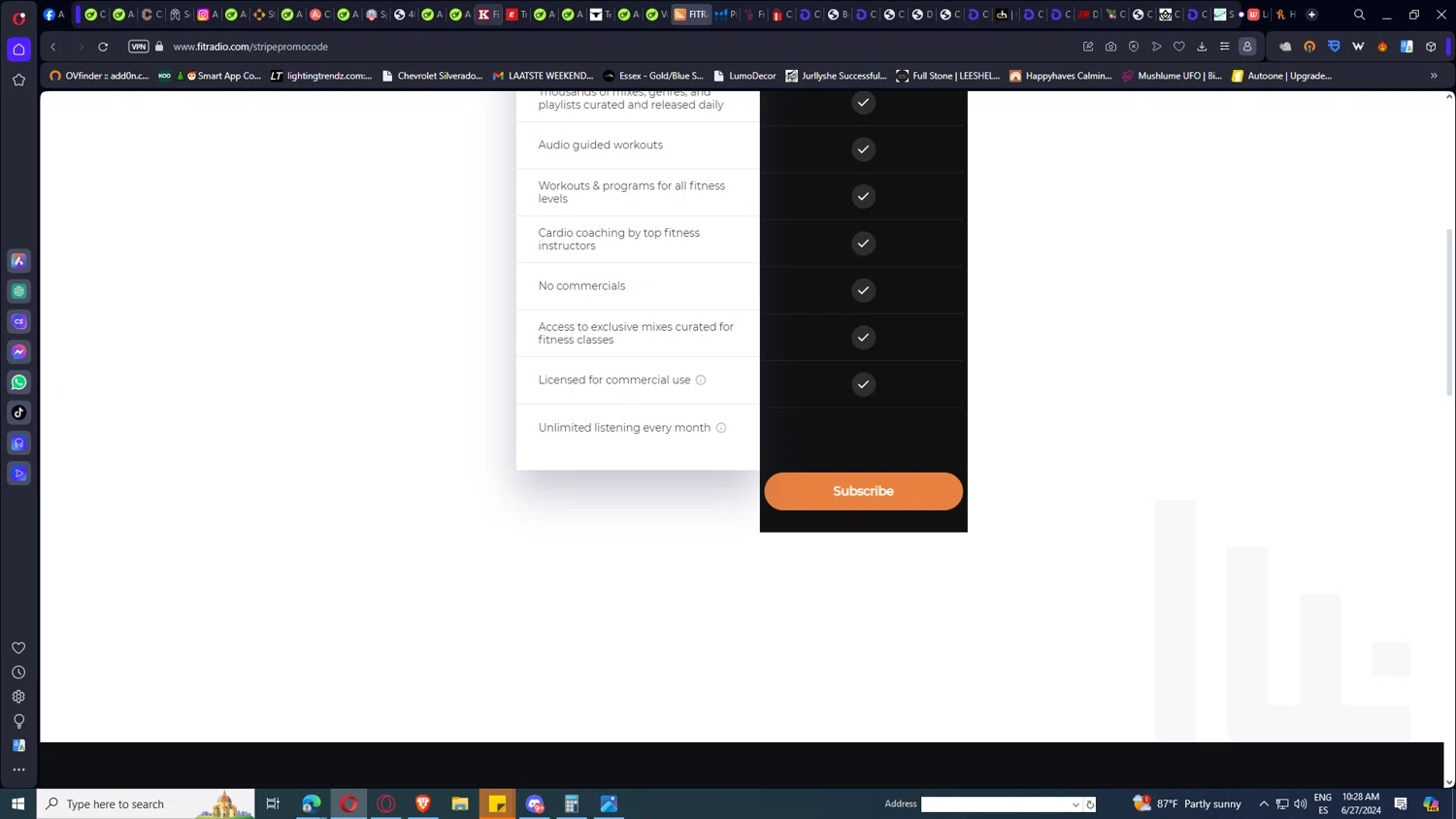 Fit Radio checkout page showing Fit Radio promo code box | Screenshot taken by SimplyCodes community member on Jun 27, 2024
