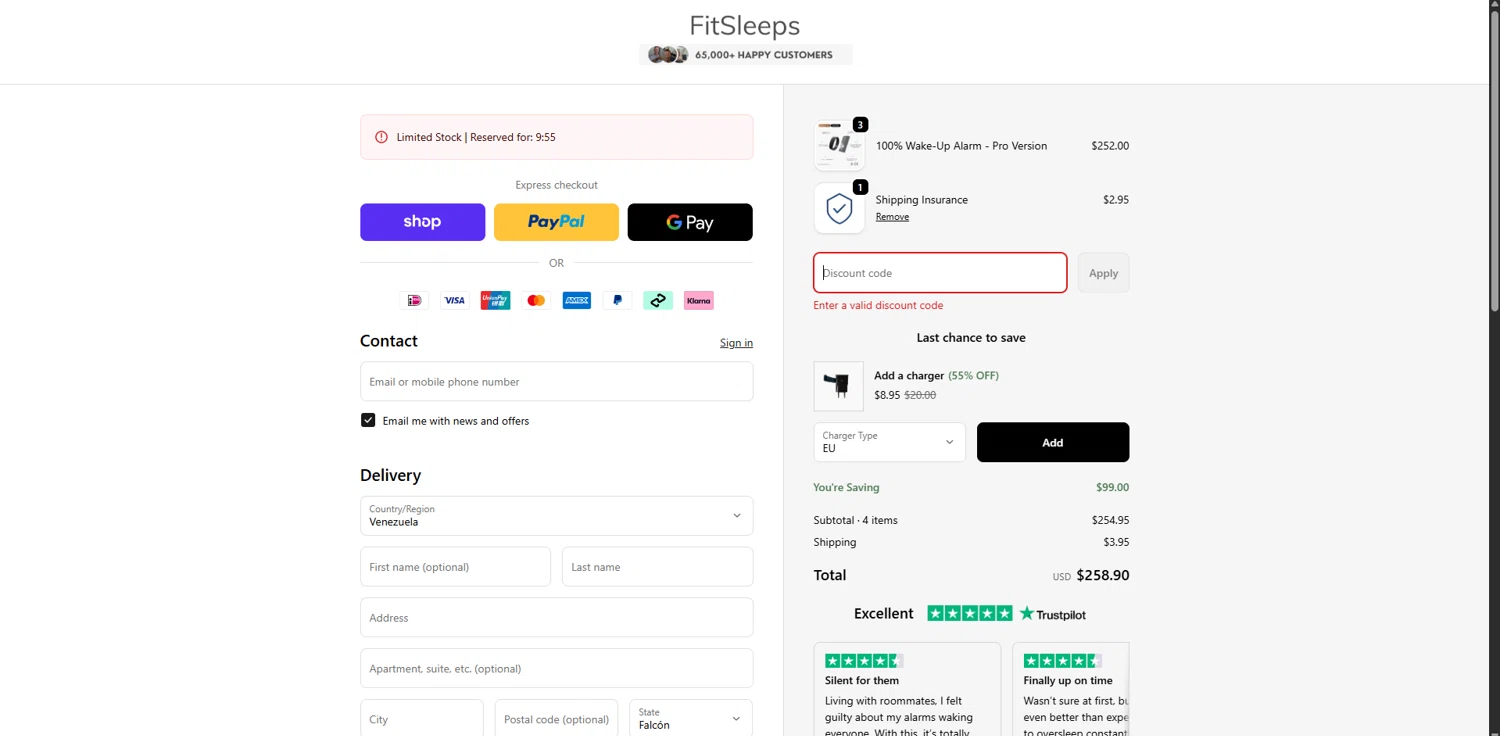 FitSleeps promo code screenshot showing code CYBER10 applied at FitSleeps checkout page. Uploaded by SimplyCodes community member WiseSage2777 on Dec 16, 2025