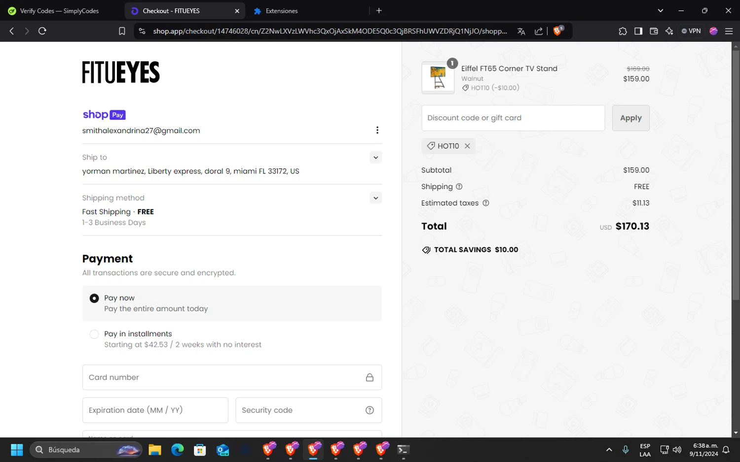 where to use Fitueyes promo code box