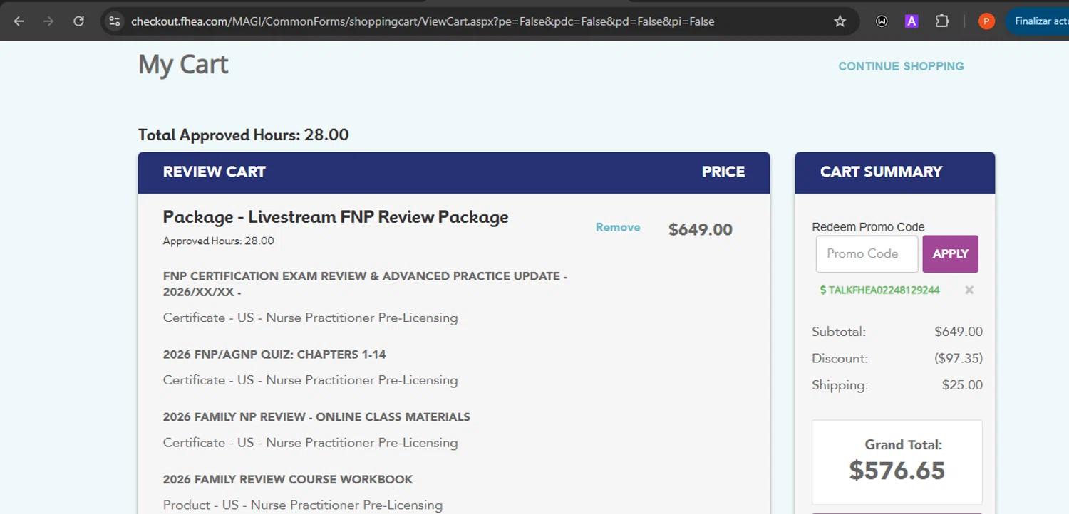 Fitzgerald promo code screenshot showing code TALKFHEA02248129244 applied at Fitzgerald checkout page. Uploaded by SimplyCodes community member Eminem on Apr 10, 2026