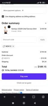 Fiumara Apparel coupon verification screenshot
