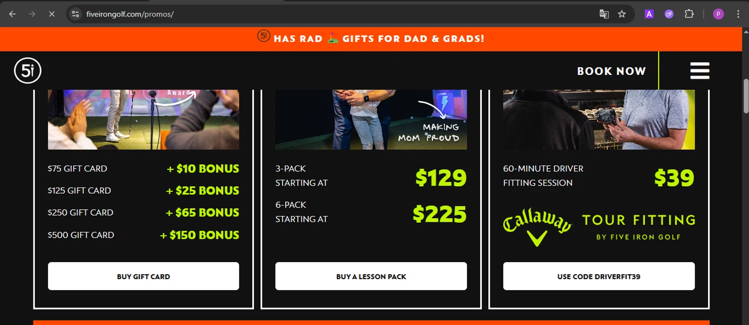 Five Iron Golf checkout page showing Five Iron Golf promo code box | Screenshot taken by SimplyCodes community member on Jun 13, 2025