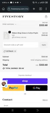 EXTRA20 coupon verification screenshot