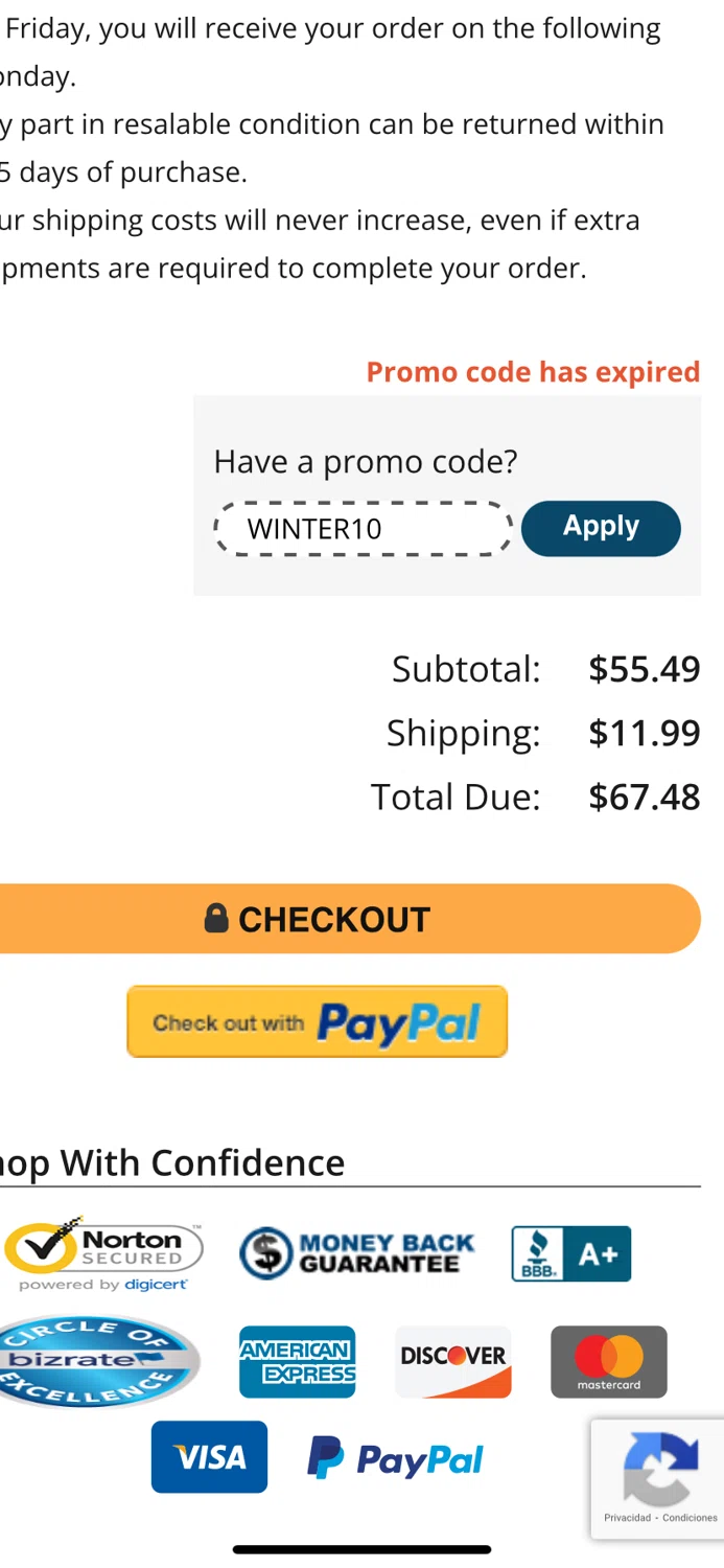 Fix.com promo code screenshot showing code WINTER10 applied at Fix.com checkout page. Uploaded by SimplyCodes community member DiscountCurator2907 on Jan 15, 2025