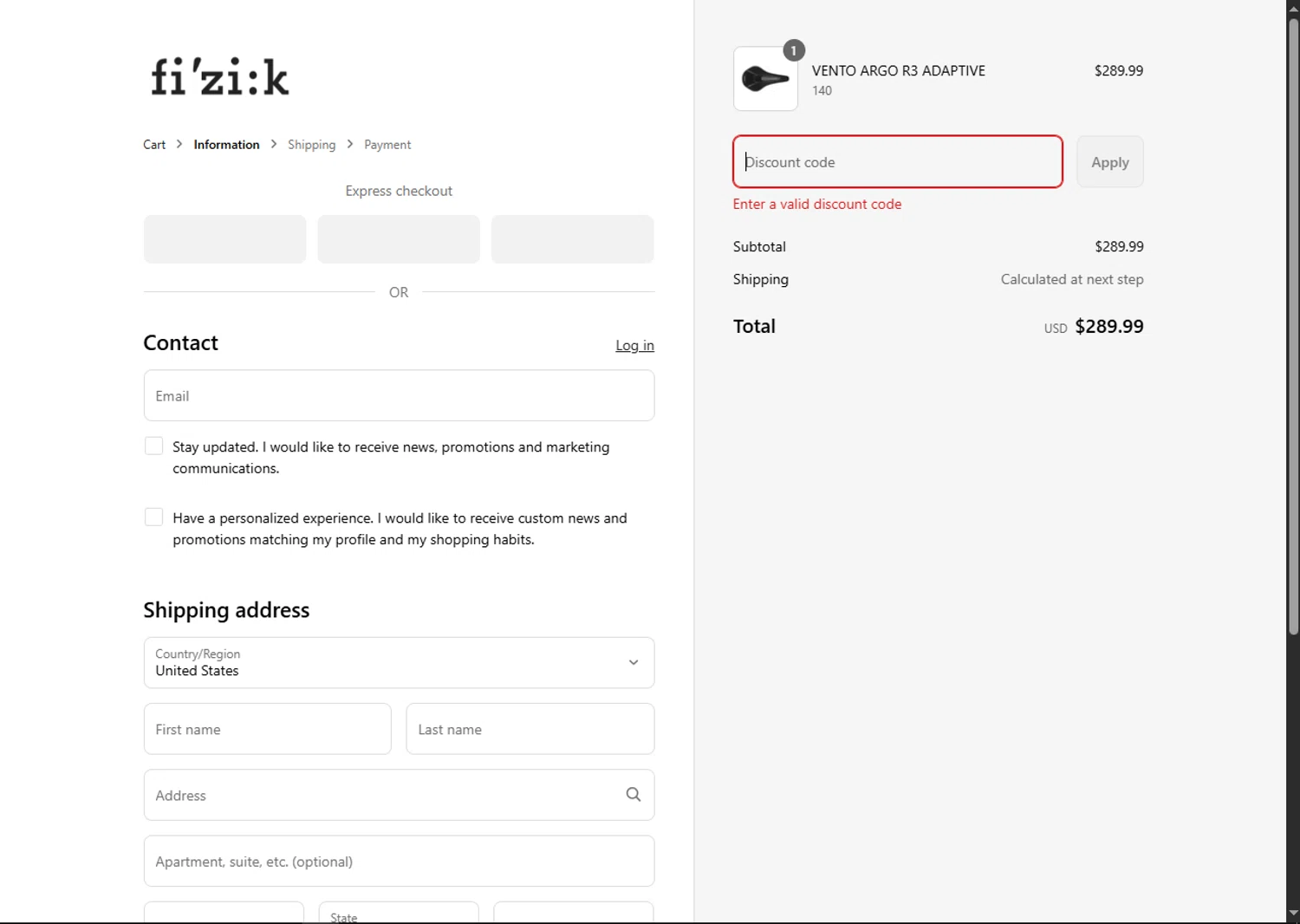 Fizik discount code screenshot showing code FZKTDF25 applied at Fizik checkout page. Uploaded by SimplyCodes community member SalePhoenix2220 on Jul 30, 2025