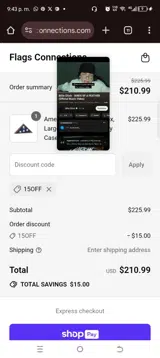 15off coupon verification screenshot