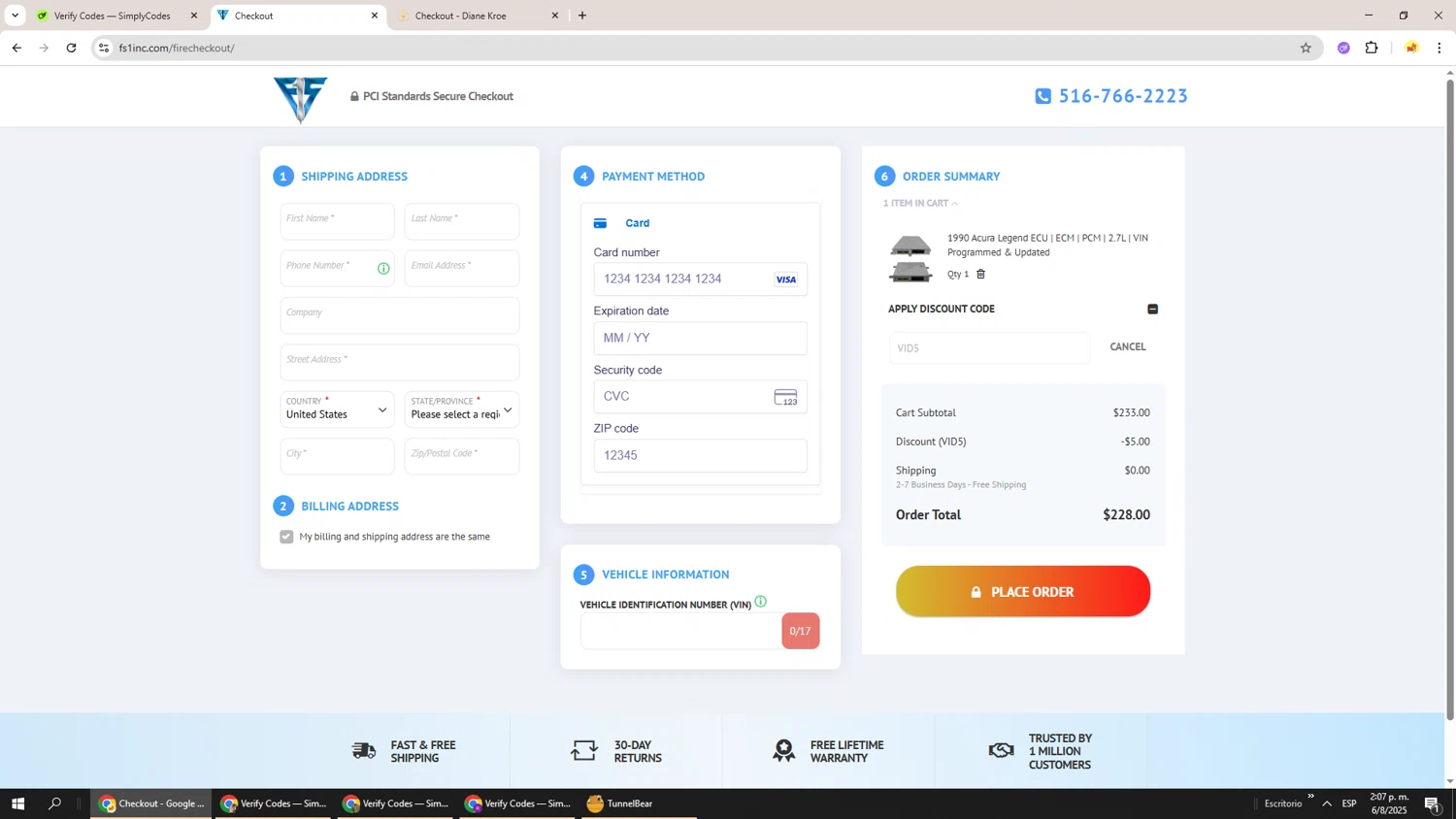 Flagship One checkout page showing Flagship One discount code box | Screenshot taken by SimplyCodes community member on Aug 6, 2025
