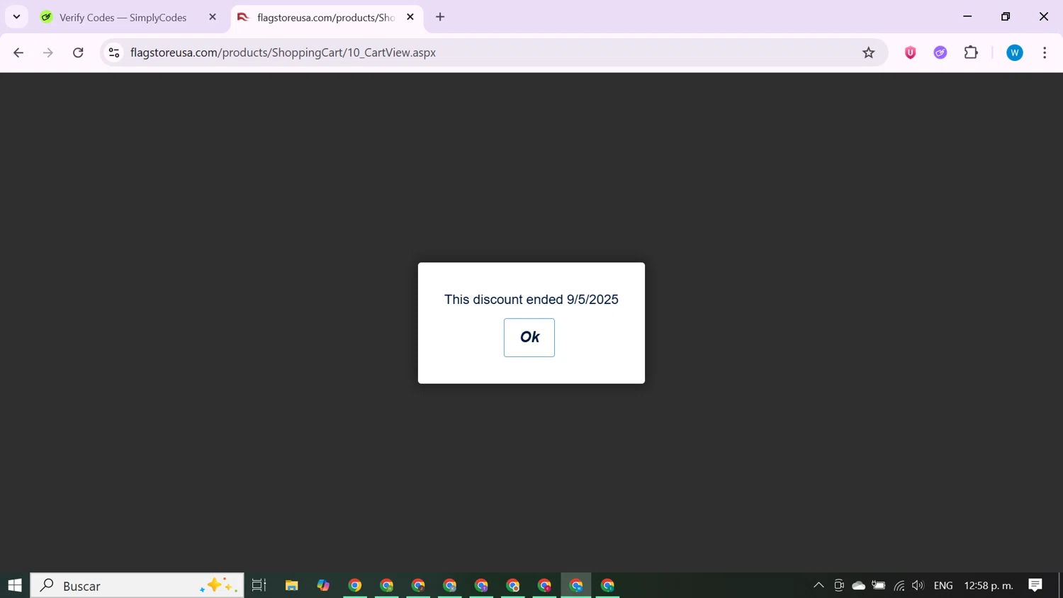 Flag Store USA discount code screenshot showing code SUMMER applied at Flag Store USA checkout page. Uploaded by SimplyCodes community member CrownShopper7142 on Sep 29, 2025