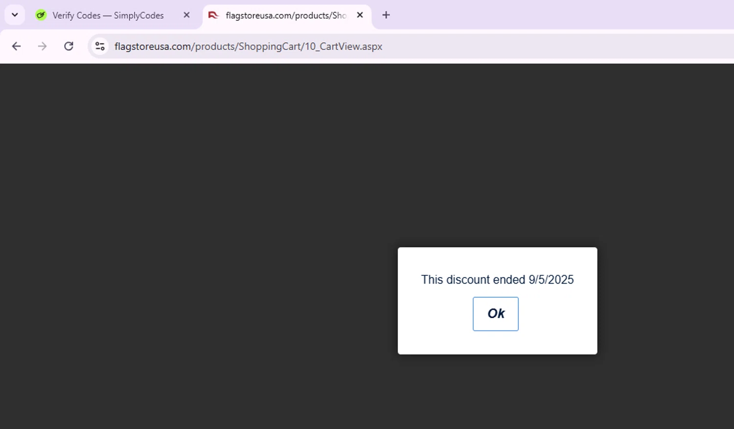 Flag Store USA discount code screenshot showing code SUMMER applied at Flag Store USA checkout page. Uploaded by SimplyCodes community member ManTheWeed on Sep 29, 2025