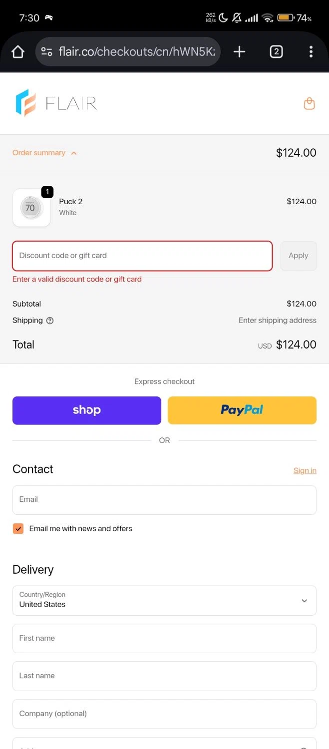 Flair promo code screenshot showing code BIGDEAL25 applied at Flair checkout page. Uploaded by SimplyCodes community member chinito on Nov 15, 2025