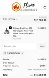 Flame Authority coupon verification screenshot