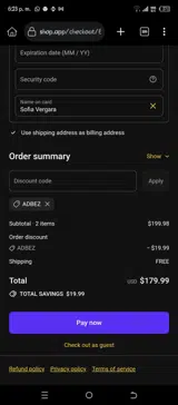 Adbez coupon verification screenshot