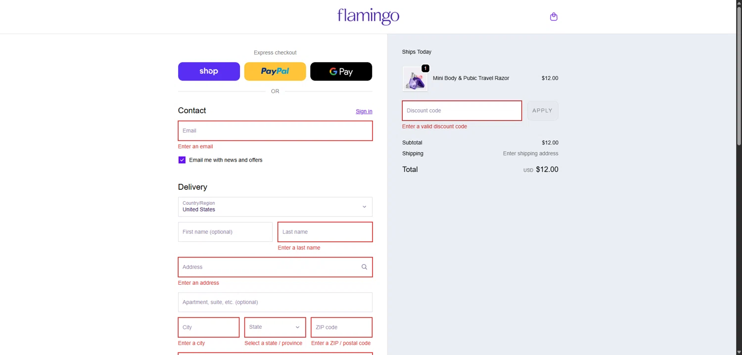 Flamingo promo code screenshot showing code BFCM20 applied at Flamingo checkout page. Uploaded by SimplyCodes community member FortunateElite6708 on Dec 5, 2025