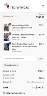OKIEFISH20 coupon verification screenshot