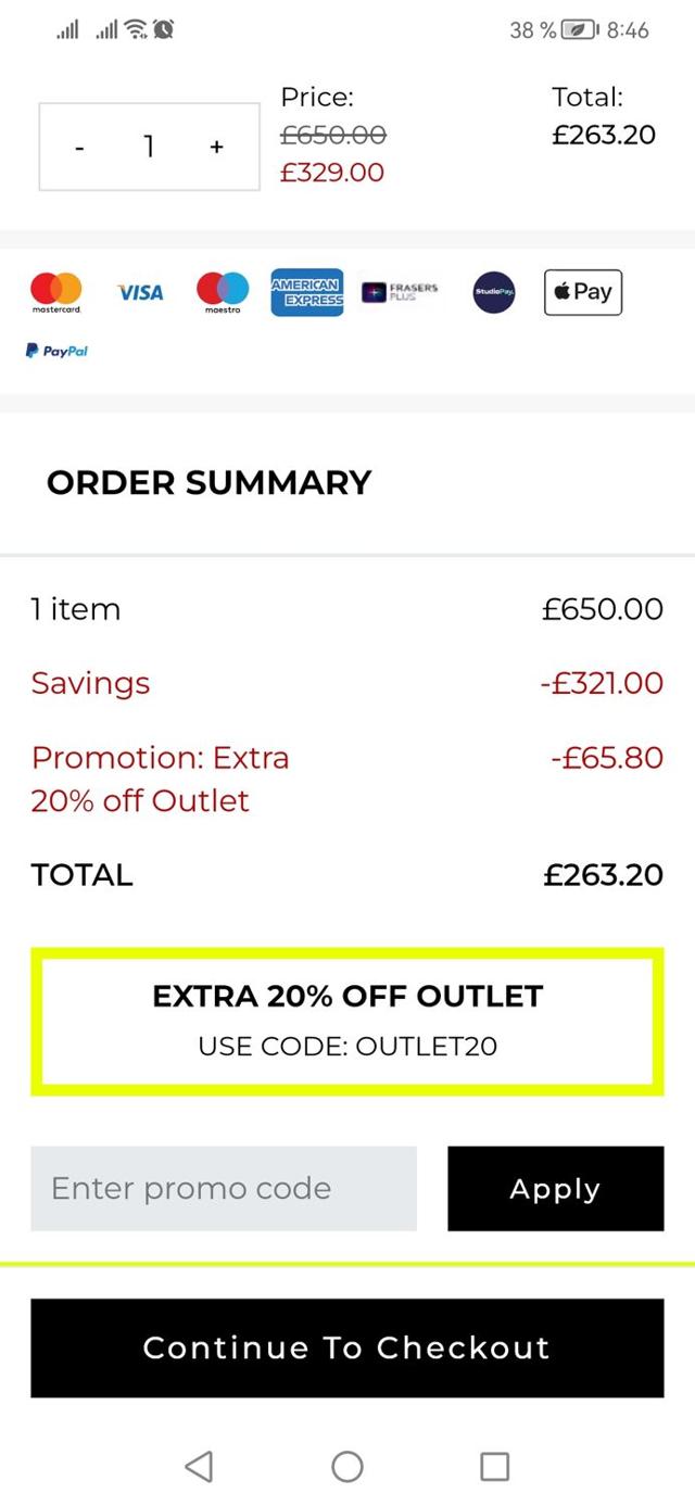 Flannels checkout page showing Flannels promo code box | Screenshot taken by SimplyCodes community member on Oct 2, 2024