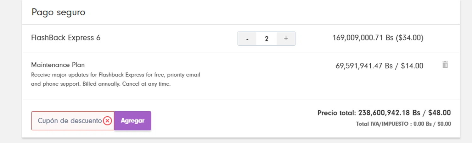 FlashBack checkout page showing FlashBack discount code box | Screenshot taken by SimplyCodes community member on Dec 16, 2024