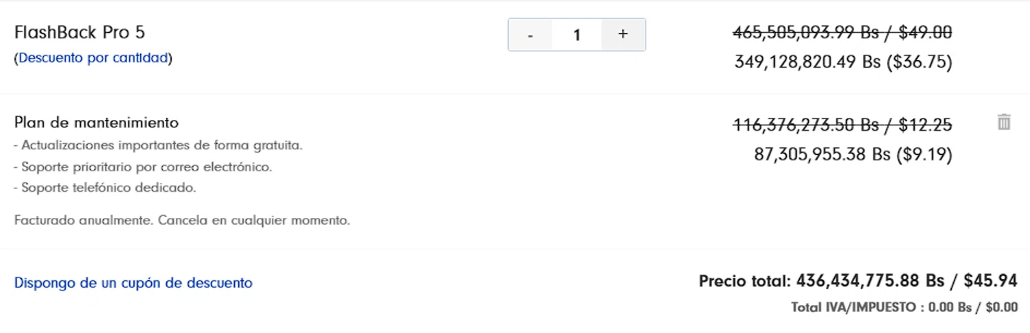 FlashBack checkout page showing FlashBack discount code box | Screenshot taken by SimplyCodes community member on May 28, 2025